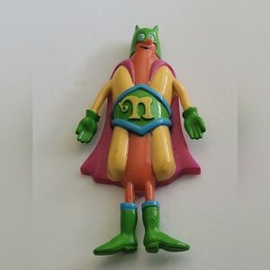 Rare 1995 Nathan's Hot Dog 5" SuperHero Frankster Bendy Bendable Action Figure.
